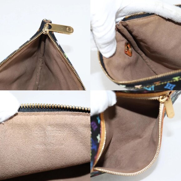 LOUIS VUITTON Monogram Multicolor Pochette GM Pouch Black M60027 LV Auth 127036V - Picture 15 of 15